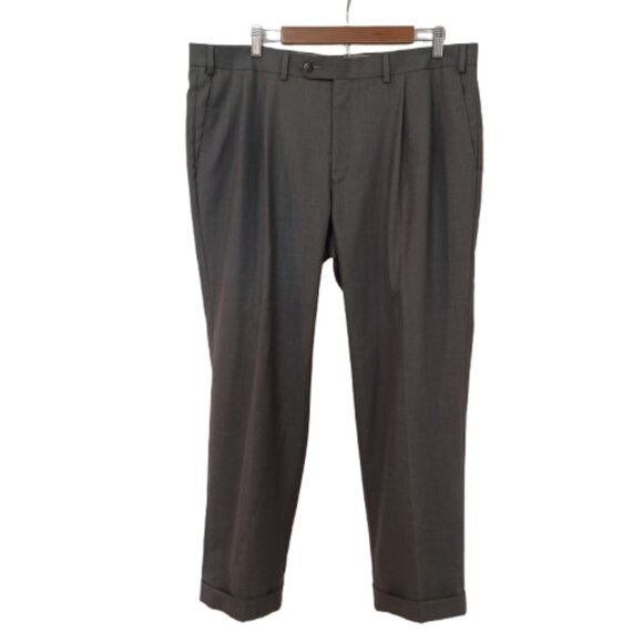 Lauren Ralph Lauren Mens Gray Pleated Dress Pants Slacks Trousers Size 40 x 30 - Picture 1 of 3